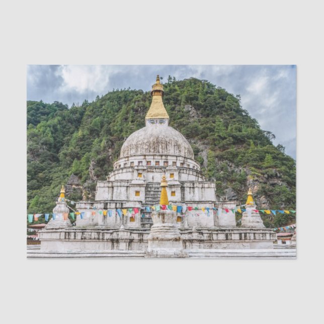 Papier Mousseline Chorten Kora - Bhoutan oriental, Himalaya, Asie (Recto)