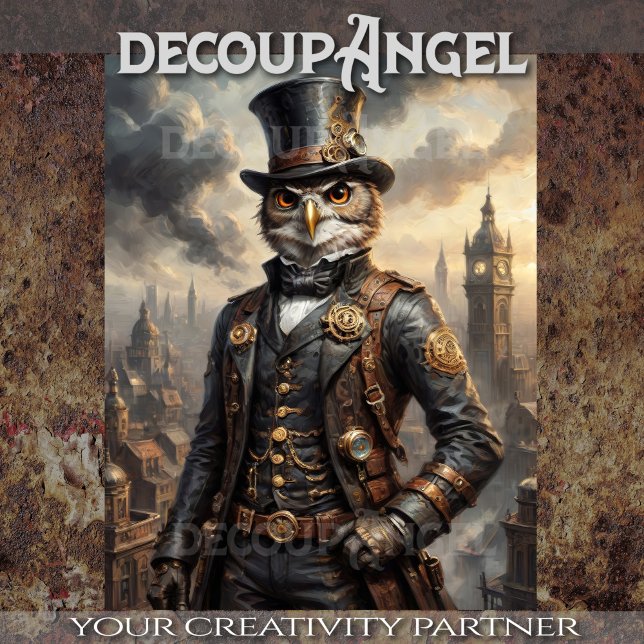 Papier Mousseline Chouette à vapeur -Découpage- (Créateur téléchargé)