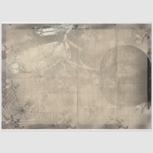 Papier Mousseline Chouette d'Halloween et Citrouille Déplaisant Vint