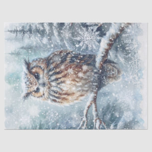 Papier Mousseline Chouette d'hiver des bois