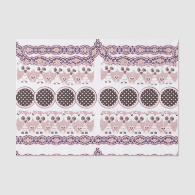 Papier Mousseline Chouette en papier de tissu décoratif (Recto)