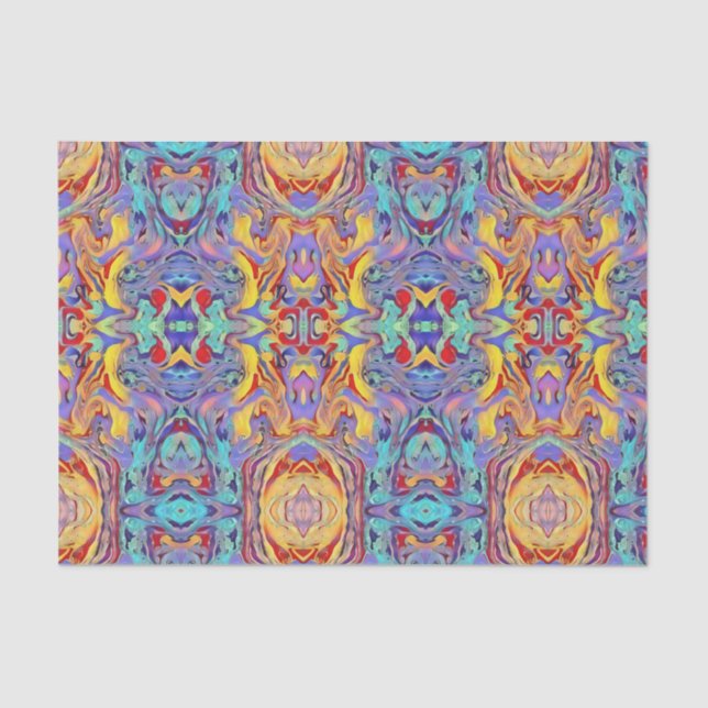 Papier Mousseline Chouette kaléidoscope Abstraite aux couleurs prima (Recto)