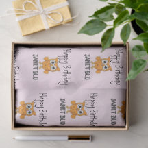 Chouette orange mignonne joyeux anniversaire sur f