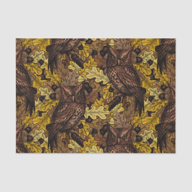 Papier Mousseline Chouettes d'automne (Recto)