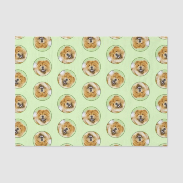 Papier Mousseline Chow Chow Peinture Rouge Roux Cute Chien original (Recto)