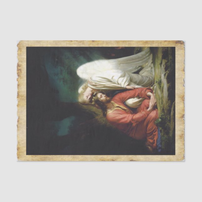 Papier Mousseline Christ à Gethsémani, Découpage (Recto)