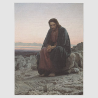 Papier Mousseline Christ in the Desert by Ivan Kramskoy