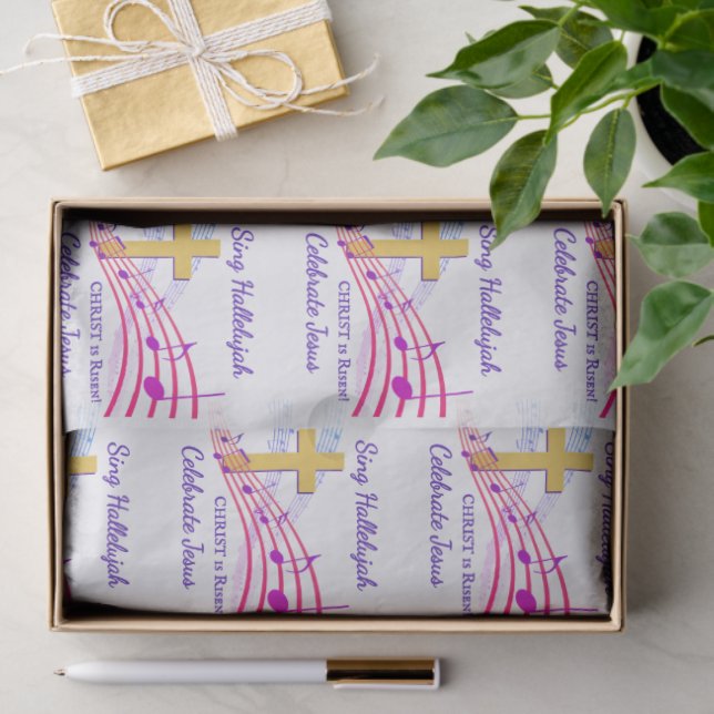 Papier Mousseline Christ is Risen Christian Easter (Cadeau)