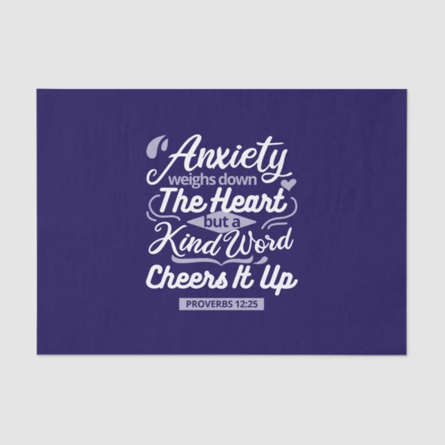 Papier Mousseline Christian Encouragement Quote – Anxiety & Kindness (Recto)
