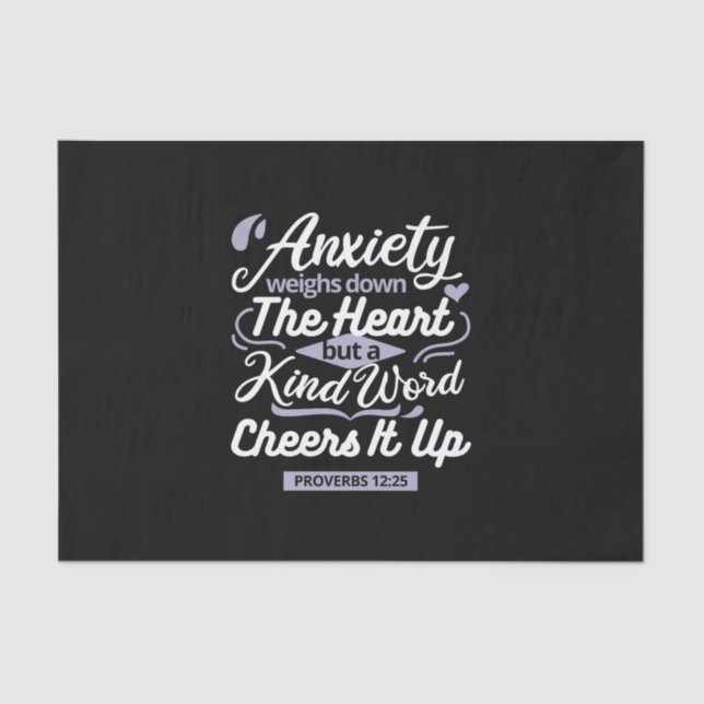 Papier Mousseline Christian Encouragement Quote – Anxiety & Kindness (Recto)