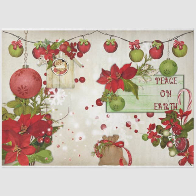 Papier Mousseline Christmas Berries Design Series 2 (Recto)