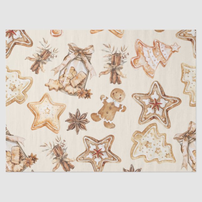 Papier Mousseline Christmas Cookie Tissue Paper (Recto)