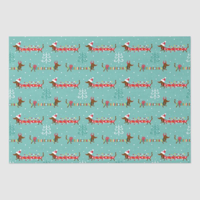 Papier Mousseline Christmas Dachshund (Recto)