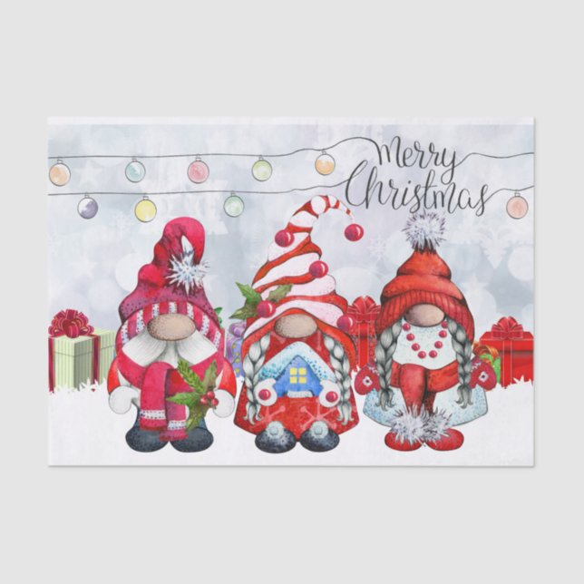 Papier Mousseline Christmas Gnomes (Recto)