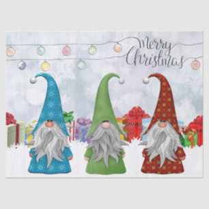 Papier Mousseline Christmas Gnomes
