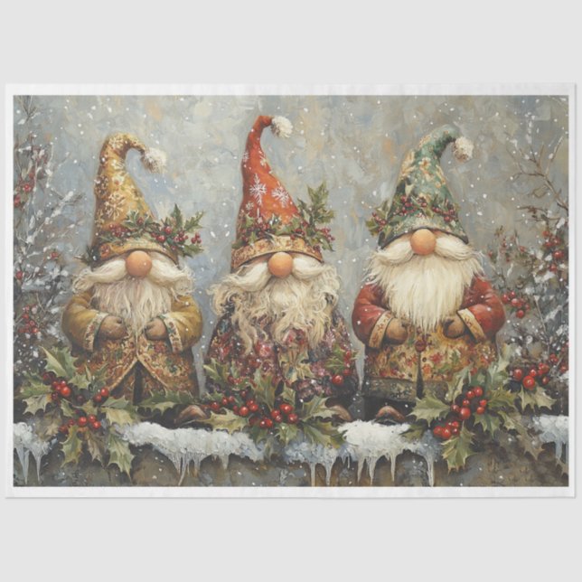 Papier Mousseline Christmas Gnomes (Recto)