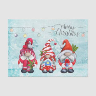Papier Mousseline Christmas Gnomes