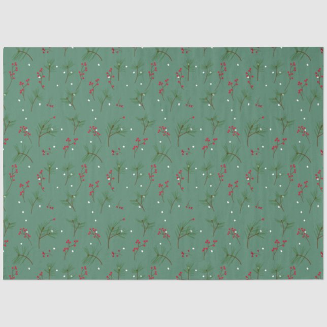 Papier Mousseline Christmas Holly (Recto)