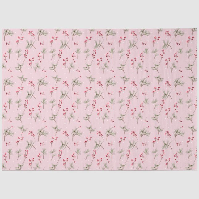 Papier Mousseline Christmas Holly (Recto)