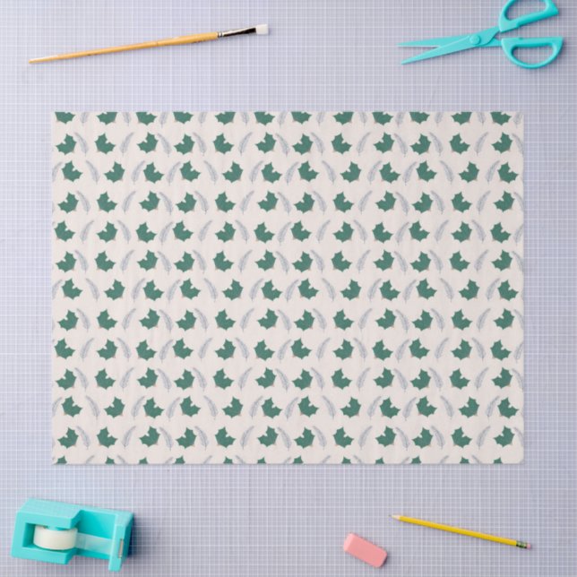 Papier Mousseline Christmas Holly gift wrap (Artisanat)
