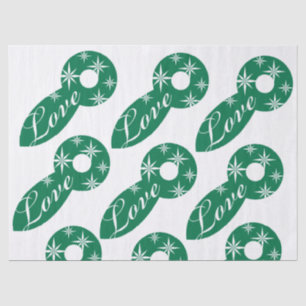 Papier Mousseline Christmas Love Green Tissue Paper