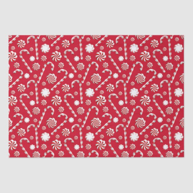 Papier Mousseline Christmas Peppermint | Candy Swirl Holiday Pattern (Recto)
