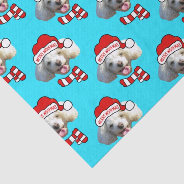Papier Mousseline Christmas Santa Dog Custom Photo Pattern (Détail)