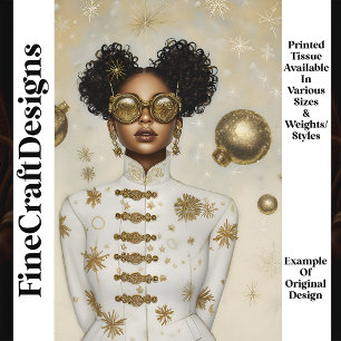 Papier Mousseline Christmas Smart Steampunk Femme Gold Q6 Découpage