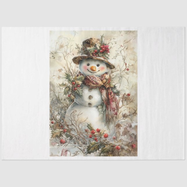 Papier Mousseline Christmas Snowman (Recto)