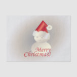 Papier Mousseline Christmas Snowman<br><div class="desc">Snowman en or blanc avec casquette Père Noël</div>