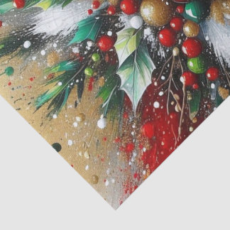 Papier Mousseline Christmas Splatter / White Bursts
