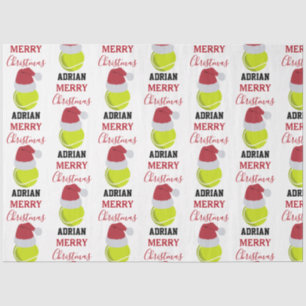 Papier Mousseline Christmas Tennis Sports Ball Nom personnalisé
