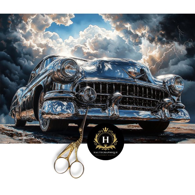 Papier Mousseline Chrome Ancienne Voiture Découpage (Créateur téléchargé)