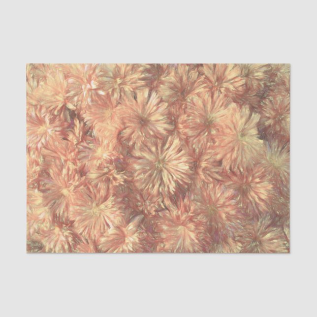 Papier Mousseline Chrysanthème Découpe Florale Rose Jaune (Recto)