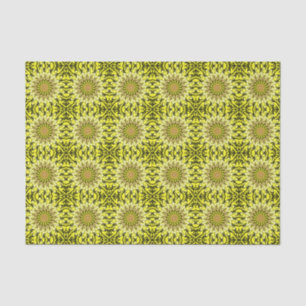 Papier Mousseline Chrysanthème jaune Motif Floral Abstrait
