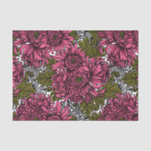Papier Mousseline Chrysanthème rose