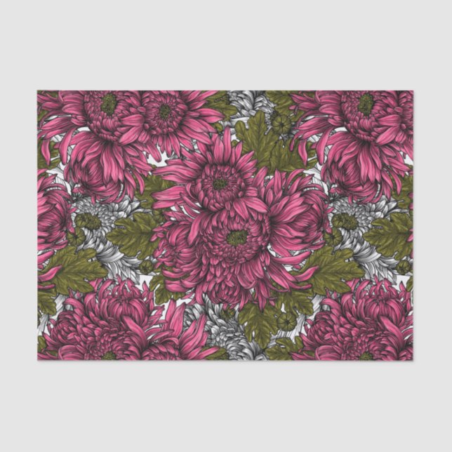 Papier Mousseline Chrysanthème rose (Recto)
