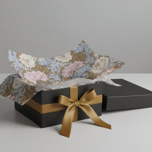 Papier Mousseline Chrysanthème rose Fleurs William Morris