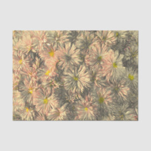 Papier Mousseline Chrysanthème vintage rose noir et blanc