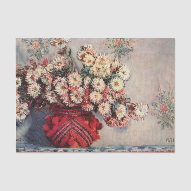Papier Mousseline Chrysanthèmes par Claude Monet (Recto)