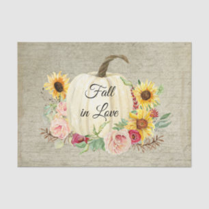 Papier Mousseline Chute en amour Citrouille Rose de tournesol Floral