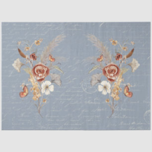 Papier Mousseline Chute Fleur sauvage Pampas Grass Dusty Blue Decoup