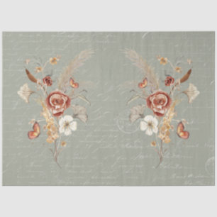 Papier Mousseline Chute Fleur sauvage Pampas Grass Sage Green Decoup