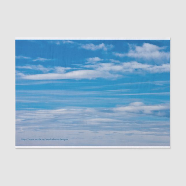 Papier Mousseline Ciel bleu avec des filets de nuage (Recto)
