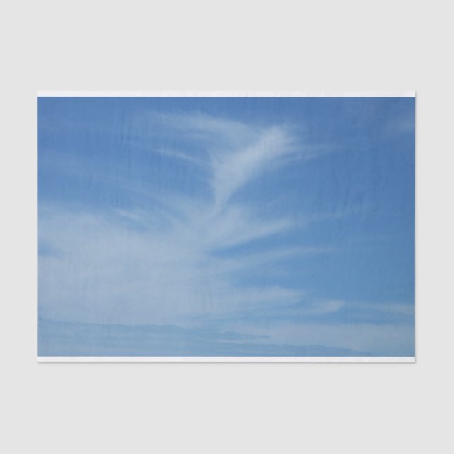 Papier Mousseline Ciel bleu avec nuages blancs Abstrait Nature Photo (Recto)