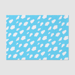 Papier Mousseline ciel de nuages bleus et blancs moelleux - boutique