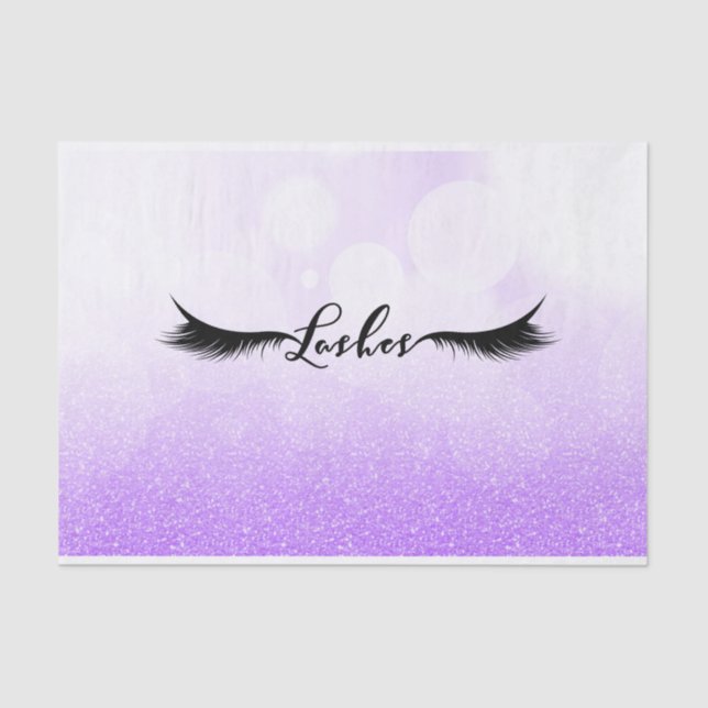 Papier Mousseline Cils beauté pailletés étincelants Purple Sparkle (Recto)