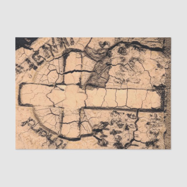 Papier Mousseline Cimetière gothique Vintage Sepia Tombstone Grunge (Recto)