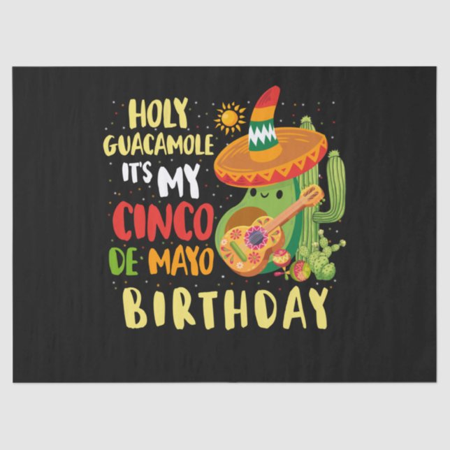Papier Mousseline Cinco De Mayo Anniversaire Saint-Guacamole Mexicai (Recto)