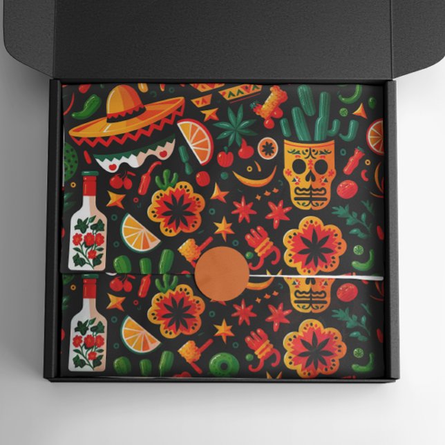 Papier Mousseline Cinco de Mayo. Motif de dessin animé mexicain (Créateur téléchargé)